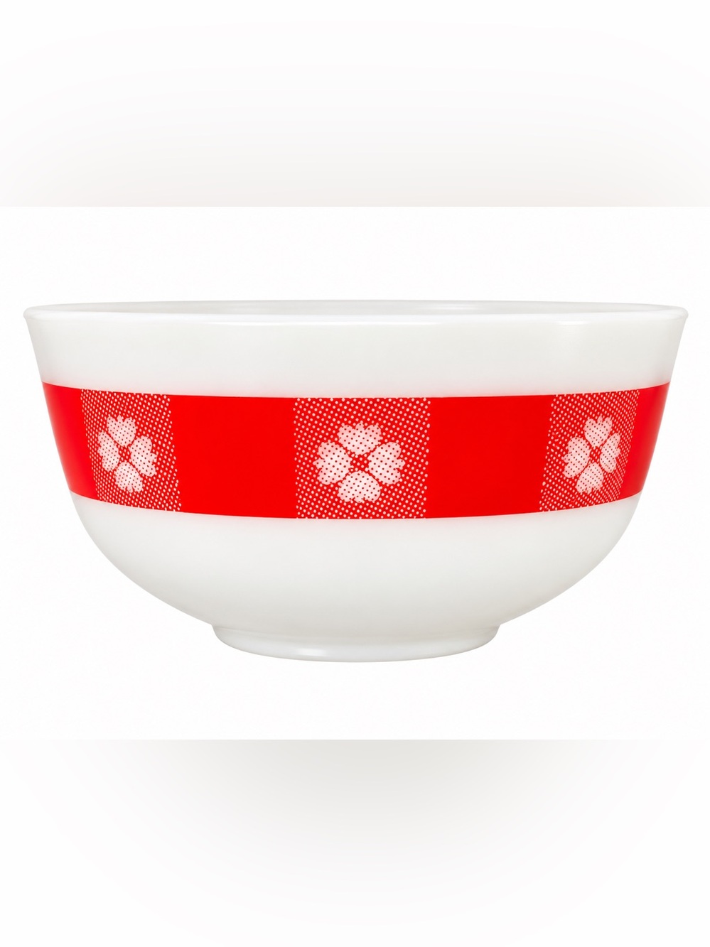 Federal Glass Country Gingham Ted and White 8” Mixing Bowl